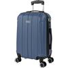 ITACA - Bagaglio A Mano Rigido Leggero Bagaglio A Mano 55X40X20 con 4 Ruote Silenziose Trolley Cabina Viaggio Aereo Ergonomico Durevole. Compatibile Ryanair, Cowboy blu