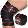 raigeki Fitness BUILD A POWERFUL BODY Raigeki Fitness - Set di 2 ginocchiere elastiche con chiusura in velcro, per bodybuilding, powerlifting e crossfit per donne e uomini (Soft 250 cm)