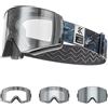 KAPVOE Maschera Sci UV400 Antinebbia Lenti Magnetiche. Unisex per Uomo Donna Giovani. Compatibile con Casco. Ideal per Sci Snowboard e Pattinaggio su Ghiaccio con Lenti Intercambiabili