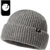 Comhats Oversize L/XL/XXL misto lana merino breve Fisheman Beanie leggero caldo cappello per freddo inverno, Verde, L