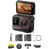 Insta360 Ace Pro 2 Pack Vlog - Action Cam Impermeabile in 8K co-ingegnerizzata con Leica, sensore 1/1.3,doppio chip IA, superba in bassa luce,touchscreen direzionale ed Editing IA per Vlog.
