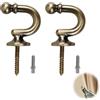 BosuLai 2 pezzi di fermatenda in metallo, fermatenda per tende, gancio a forma di U, gancio per parete, tenda vintage, supporto da parete per vestiti, cappotto, cappello, portasciugamani (bronzo)