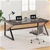 IBF Scrivania lunga per casa e ufficio, grande scrivania per computer in legno e metallo per 2 monitor, scrivania per due persone da 178 cm per lavoro esecutivo, scrittura, studio, giochi, scrivania