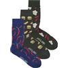 JACK & JONES JACHOT FOOD SOCKS 3 PACK PHANTOM/BEAUCOUP BLU Calzini Uomo