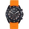Ravel Plus - Orologio Sportivo da Uomo Cronografo Nero 46 mm con Cinturino in Silicone - 5ATM - Analogico Quarzo - RP.CHR.002M - Arancia