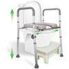LMLJINTL Rialzo per sedile WC con braccioli, rialzo per WC per adulti, regolabile in altezza, 6 livelli, rialzo per WC per anziani, maniglie antiscivolo, supporto per WC fino a 150 kg