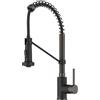 KRAUS Bolden Commercial Style KPF-1610MBSB - Rubinetto da cucina a 2 funzioni, con maniglia singola, colore: nero opaco/nero inossidabile, confezione da 1