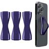 kwmobile Supporto Dita Cellulare - Set 3x Fasce Elastiche Sostegno Antiscivolo Antiurto Telefonino Supporto Universale - Finger Holder Phone lilla metallizzato
