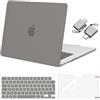 MOSISO Cover Compatibile con MacBook Air 15 Custodia M5 M4 M3 M2 2026 2025-2023 A3448 A3241 A3114 A2941, Cover per Macbook Air 15 Pollici M5 M4 M3 M2&Copritastiera&Pellicola&Tipo C, Grigio