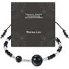 Miss Lovie Bracciale da donna in tormalina nero, realizzato a mano, in argento Sterling 925, con pietre protettive e pietra preziosa, regalo fornito in confezione regalo