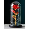 ONE SHOP di Bracalente Piero ONE SHOP Rosa la bella e la bestia Rosa led stabilizzata regalo Donna Mamma San Valentino cupola in vetro decorazioni Matrimonio Cresima Anniversario (Rossa)