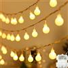 A.bigwhale Catena Luminosa a Batteria per Esterni, 30 LED Globe Catena Luminosa con Timer per Balcone, Camera da Letto, Giardino, Feste, Natale, Matrimoni, Decorazioni Interne