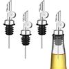 Omnikryp 4 Pezzi Beccuccio Olio per Bottiglia, Acciaio Inossidabile Tappo Dosatore Olio, Tappo Vino Salvagoccia con Tappi Antipolvere Sigillati, per Liquore, Vino, Cocktail, Succo, Aceto