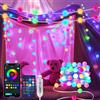 AUAUY Smart Luci Di LED, 5M 33 LED Luci Fatate, con App Remote | Multicolore, RGB Chip Incorporato, Luci Fatate che Cambiano Colore, Per Interni e Esterni, Feste, Matrimonio