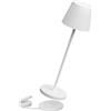 K-Bright 240lm Lampada LED Dimmerabile da tavolo in alluminio, IP54，4000K Ricaricabile Per interni/esterni Lampada da tavolo con base di ricarica a contatto (Bianco)
