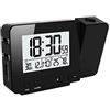 Queta Sveglia Digitale con Proiettore, Schermo a LED, Sveglia Mattutina con Schermo della Temperatura Oraria, Calendario, Suoni di Allarme, Timer Porta USB