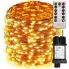 Generico Luci Albero Di Natale Bianco Caldo, Stringa di Luci Natalizie Da Esterno-Interno 30M con 300 LED e Telecomando a 8 Modalità, Luci Di Natale Impermeabile Ideale per Decorare Alberi, Giardini, Feste