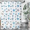 Whoiy Tenda da doccia 300 x 200 cm, antimuffa, in PEVA, impermeabile, antibatterica, per doccia e bagno, extra lunga, colore: bianco e blu trasparente