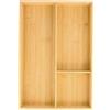 Ehuihuan Portaposate da Cassetto Legno, 43x30x6 cm Vassoio Portaposate in Bambù, Organizer per Posate con 3 Scomparti, Scatola Portaposate Legno per Cassetti da Cucina