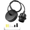 leruiyezs Porta Lampada da Soffitto E27 con Cavo Regolabile da 100CM e Anello Filettato in Metallo Nero per Lampada da Soffitto con Attacco a Vite Compatibile con Paralumi Ideale per Casa Bar Ristoran