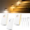 daphomeu 3 Pezzi Luci con Sensore di Movimento da Interno, 3 Colori e Illuminazione Scale Dimmerabile, Ricaricabile Luce Notturna per Scale, Armadio, Bagno, Corridoio