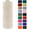 MOMAHUA 2mm Cotone Macramè 100% Naturale,Avorio 100m Filato Non Sbiancato Senza Chimici per DIY, Bomboniere, Decorazioni - Cordame in Cotone per Crafts