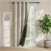 PONY DANCE 100% Tenda Oscurante per Soggiorno Doppio Strato Tenda Termica con Anelli 1 Pezzo L 140 x A 210 cm Blackout Curtain Pesanti per Salotto, Beige Chiaro