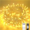 Litark Luci Albero di Natale,10 M 100 LED Luci Natalizie da Esterno ed Interno, 8 Modes con Telecomando,Timer, Dimmerabile,Impermeabile Catena Luminosa per Balcone Feste Natale(Bianco Caldo)