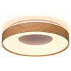 Alpinaluz Plafoniera LED 30W CCT 3000/4000/6000K Ø38,5cm effetto legno | 3000lm Design ad anello luminoso effetto legno, diffusore a vite e disco metallico per soggiorno, sala da pranzo e camera