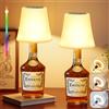 Forepin Lampada Bottiglia LED Senza Fili, Lampada da Tavolo Ricaricabile, IP54 Impermeabile, Touch Dimmerabile a 3 Colori e 9 RGB Abat Jour da Comodino per Ristorante, Campeggio, Terrazza