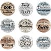 ANATTASOUL 9 Pezzi di Pattern Versi della Bibbia Sottobicchieri Legno, Sottobicchieri per Bevande,Coaster per Tavolino del Caffè, Decorazione per Cucina e Sala da Pranzo