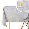 KP Home - Tovaglia cerata rettangolare, in PVC, facile da pulire, 200 x 140 cm / 78 x 55 pollici - Tovaglia lavabile fino a 6 posti, copertura in plastica impermeabile, in vinile, per cucina, con