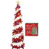 HMASYO Albero di Natale pop-up da 1,5 m, con timer, 50 luci, albero di Natale artificiale, pieghevole, decorazione natalizia per interni, casa, appartamento, portico, feste, facile da montare