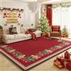 Generic Tappeto Natalizio Rosso, Tappeto Salotto Grande Tappeto Natalizio Cucina Lavabile E Antiscivolo per Soggiorno Camera da Letto Bagno Balcone zerbino Decorazione Natalizia per La Casa