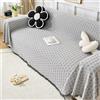 FANSU Telo Copridivano 1 2 3 4 Posti, Copriletto Matrimoniale Multiuso Copritutto, Tinta Unita Coperta Copridivano Antiscivolo Reversibile Coperta Decorativa per Divano (Grigio,90x180cm)