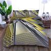 ZQMHCY Copripiumino una Piazza e Mezza Giallo Nero Grigio Bedding Set Microfibra Antirughe Morbido e Confortevole Reversibile Set 3 pezzi, 1 Copripiumino 240x220cm con Cernier e 2 Federe 50x75cm