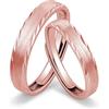 Meissa Anelli di Nozze in Argento 925 - Anelli Promessa Regolabili da 3,0 mm e 4,0 mm per Lui e per Lei, per Matrimonio, Fidanzamento e San Valentino (scritture, Oro rosa (set di due anelli))