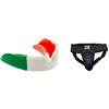 Leone 1947 Titan Paradenti, Tricolore, Taglia Unica & PR321 Conchiglia Uomo, Nero, L