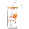 YYSWSAKY Aperol Spritz - Bicchieri in vetro con coperchio, cannuccia, accessori Aperol, regalo per donna, set regalo per donna (Aperol Straw Cup)