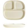 Hoshisea Piatti da pranzo Ceramica, Piatto da Snack Quadrato con Scomparti, Piatto in Ceramica Bambini, Per Pasti Divisi, Feste, Snack, Insalate, Dessert（Giallo Crema）