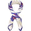 QUEEN HELENA Fazzoletto da Collo Foulard Effetto Seta Leggero Colorato a Fantasia Elegante Donna SC022 (Blu)