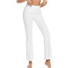 adorence Pantaloni Yoga Donna High Waist, Pantaloni a Zampa Donna Eleganti, Flare Leggings Elasticizzati per Fitness e Casual - Bianco,3XL