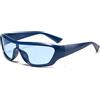 Long Keeper Vintage Occhiali Da Sole Avvolgenti Per Uomo Donna Occhiali Da Sole Sportivi Futuristici Ciclismo Occhiali (Blu Blu)