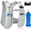 Nextyu Gilet da corsa da uomo e da donna, leggero, con borraccia morbida, 500 ml, tasca per cellulare, cintura toracica regolabile, per trail running, escursionismo, maratona, corsa, jogging
