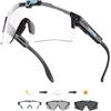 KAPVOE Occhiali da ciclismo fotocromatici Uomo Donna Occhiali da sole sportivi trasparenti Occhiali da sole da mountain bike con montatura TR 90 regolabili MTB Bicicletta K100