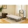 Talamo Italia Letto Pieghevole Deva, Brandina con Rete 12 doghe, Materasso Incluso, Lettino salvaspazio, 100% Made in Italy, 80x190h37 cm, Custodia Protettiva su Richiesta, Bianco, 190 cm