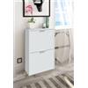 Dmora - Scarpiera Valdosta, Portascarpe salvaspazio a 2 Ante, Scarpiera da Ingresso, Armadio scarpiera, 50x22h76 cm, Bianco