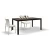 KONTE.DESIGN Tavolo TROPEA in legno, finitura acciaio ossidato e metallo verniciato antracite, allungabile 110x70 cm - 160x70 cm