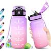 KollyKolla Borraccia 500ml, Bottiglia con Indicatore del Tempo Motivazionale, Bottiglia con Cannuccia, Riutilizzabile, Borraccia senza BPA, A Prova di Perdite, per Bambini, Scuola, Ufficio, Gym, Picnic