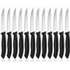 hunnycook coltello da bistecca 12 pezzi, coltello da tavola seghettato con bordo seghettato, set di coltelli da colazione in acciaio inox, lavabile in lavastoviglie